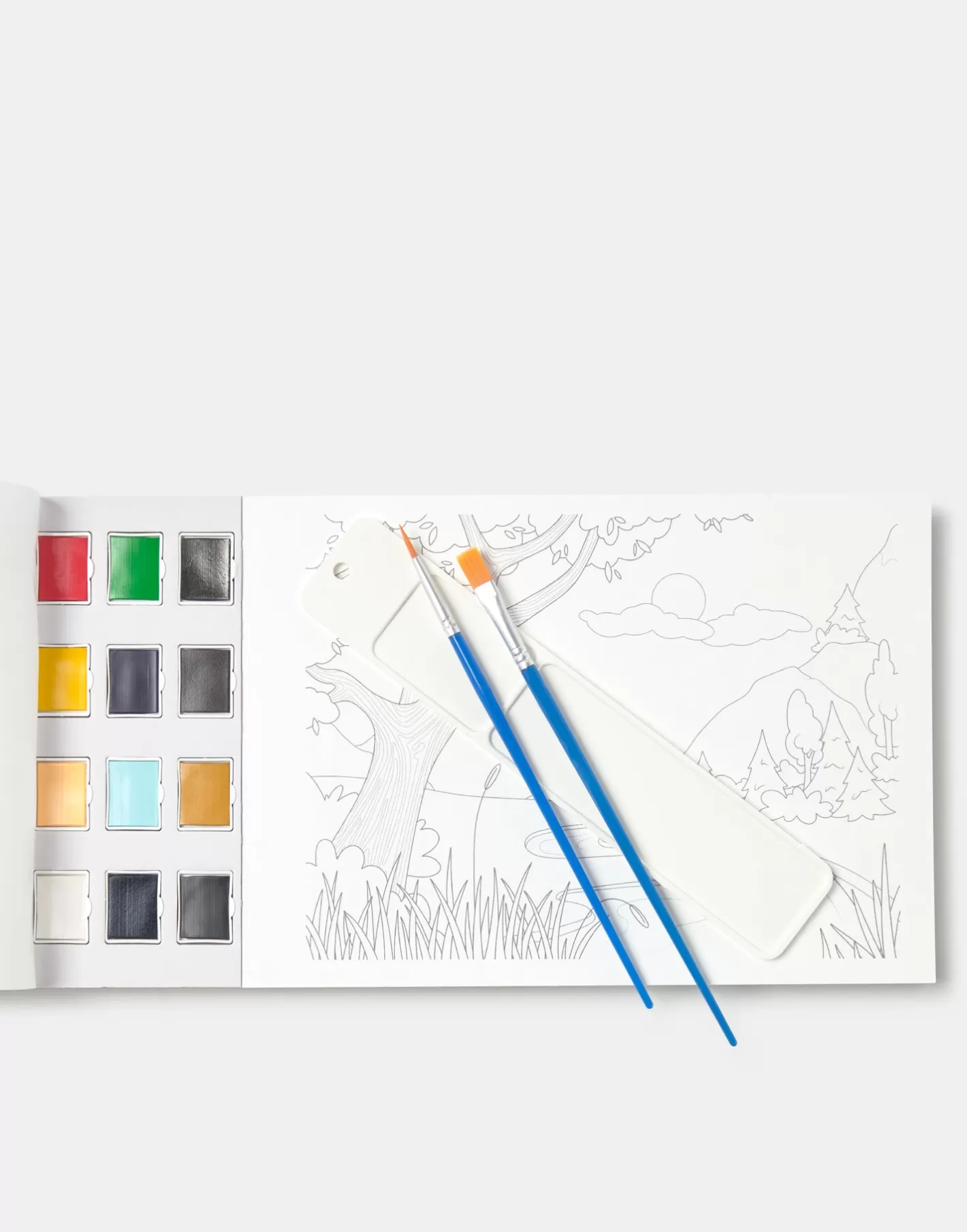 Natura Selection Set With Watercolor Book And Watercolors